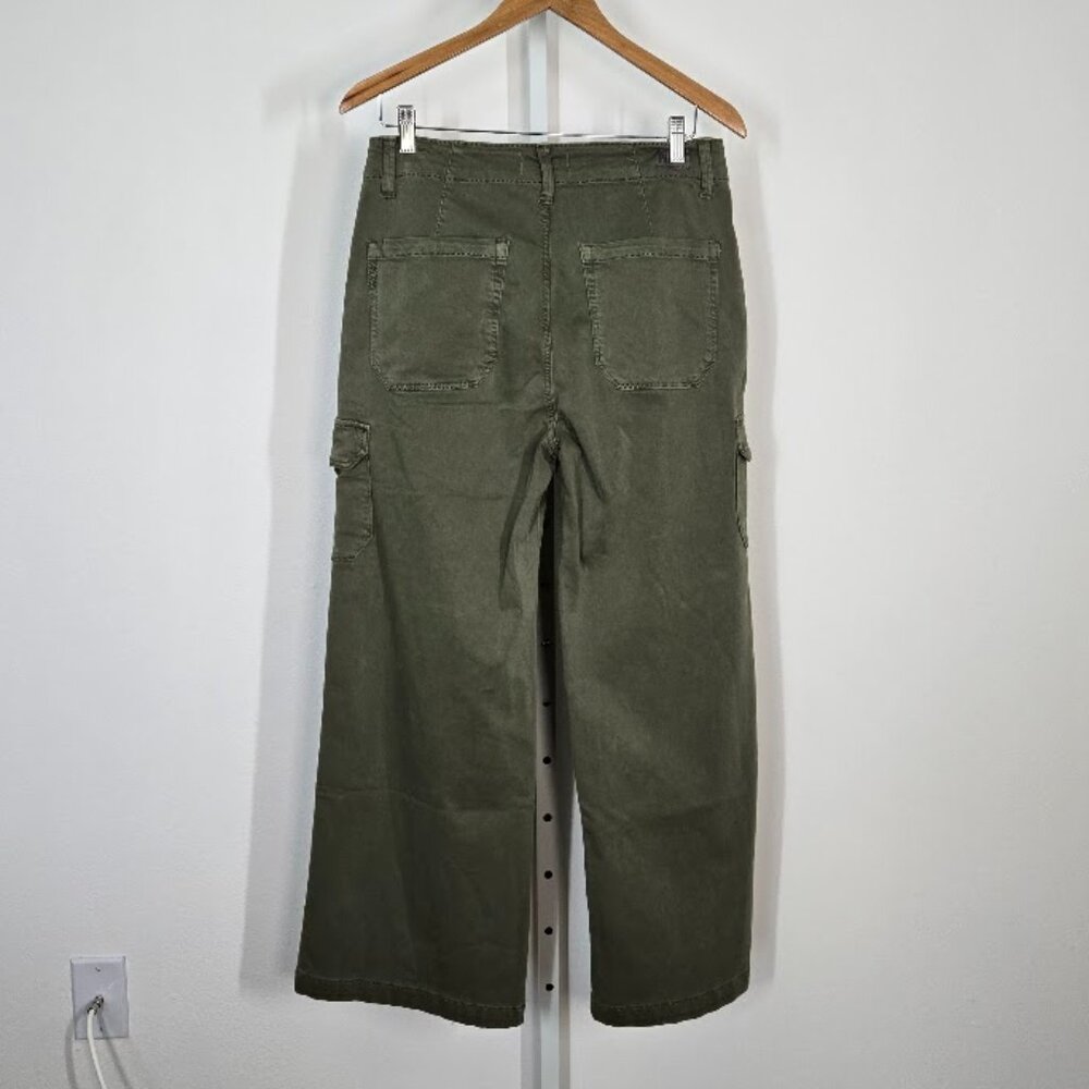 PAIGE Carly Wide Leg Cargo women's jeans in Vintage Ivy Green Size 29 NEW - Picture 7 of 11